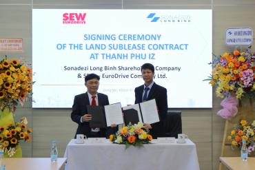 Thanh Phu Industrial Park attracts investment projects from a German corporation that leases land to build a factory to assemble geared motors and inverters