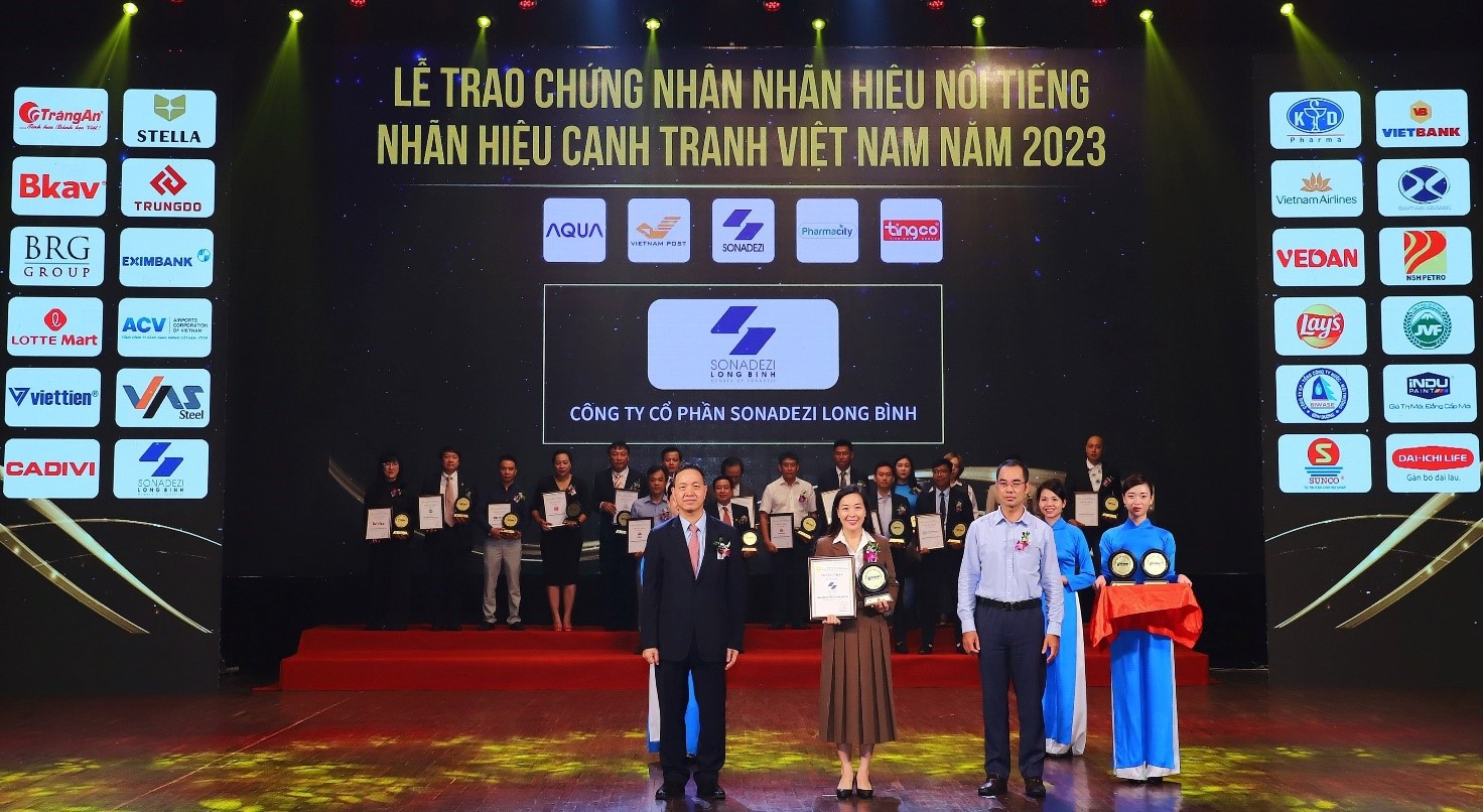 Sonadezi Long Bình đạt Top 20 Nhãn hiệu nổi tiếng Việt Nam năm 2023